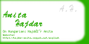 anita hajdar business card